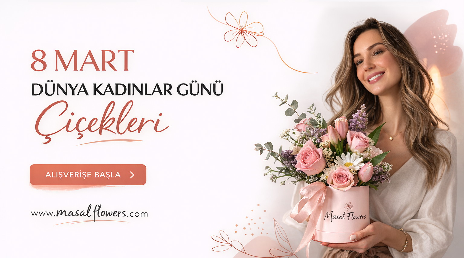 8 Mart Dünya Kadınlar Günü Çiçekleri kampanya görseli